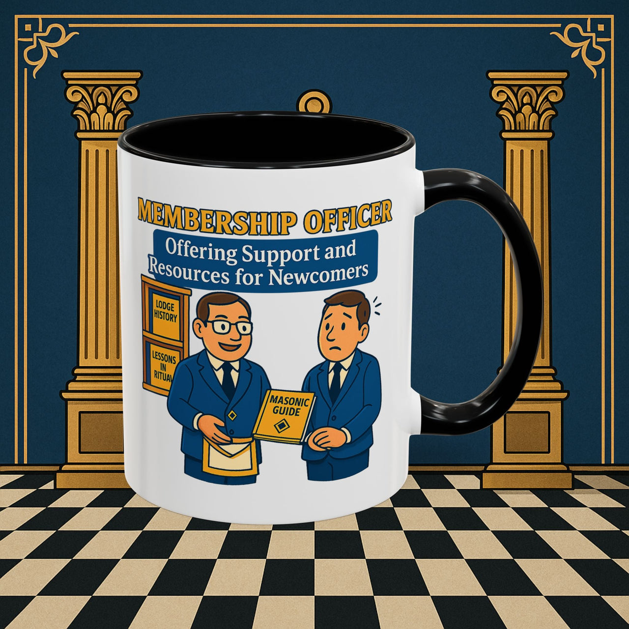 Masonic Mugs - Welcoming New Brothers - Membership Secretary Printify
