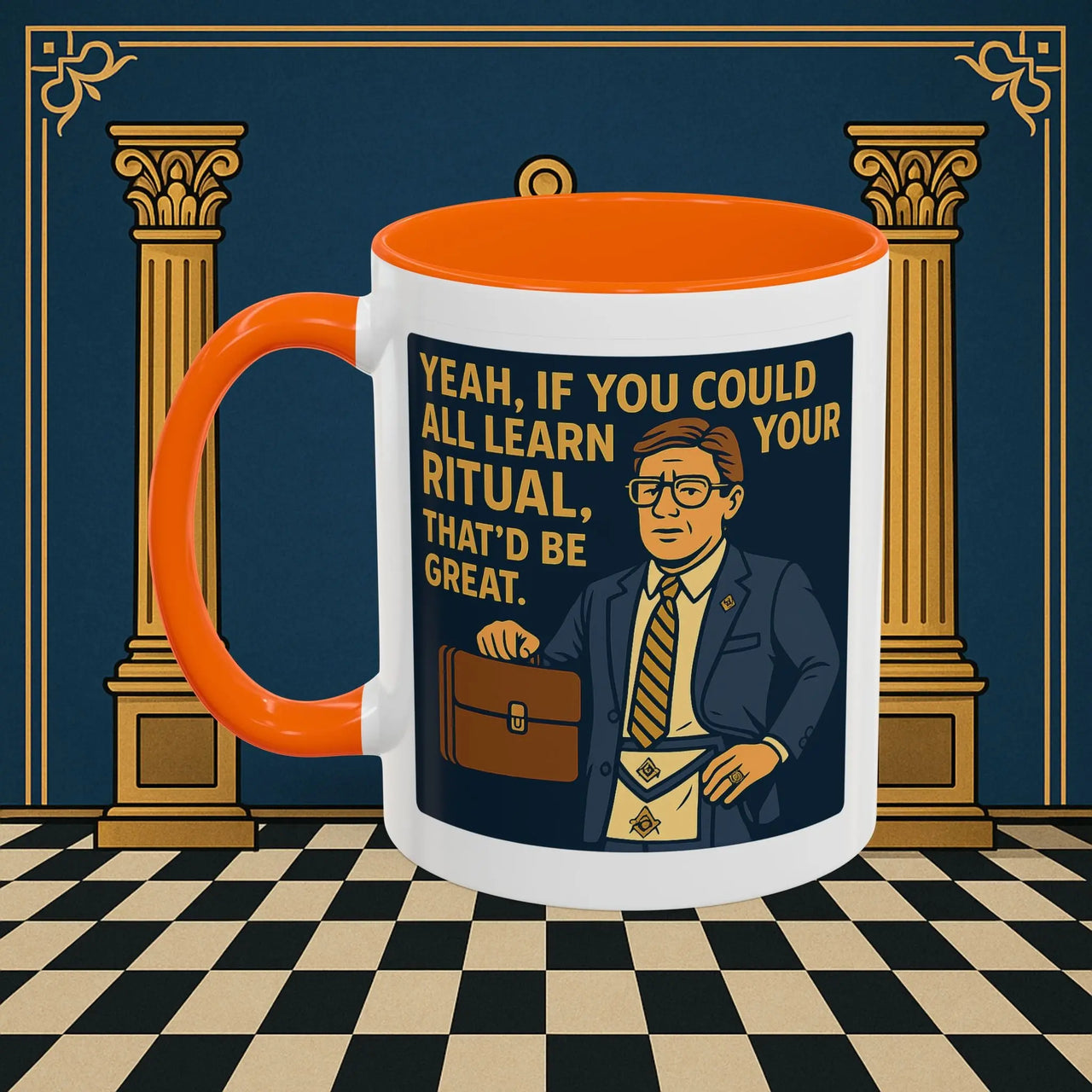 Masonic Mugs Ready to Go – Learn Your Ritual (Accent Coloured 11oz Mug) Printify