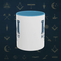 Masonic Mugs Ready to Go – So Mote It Tea (Accent Coloured 11oz Mug) Printify