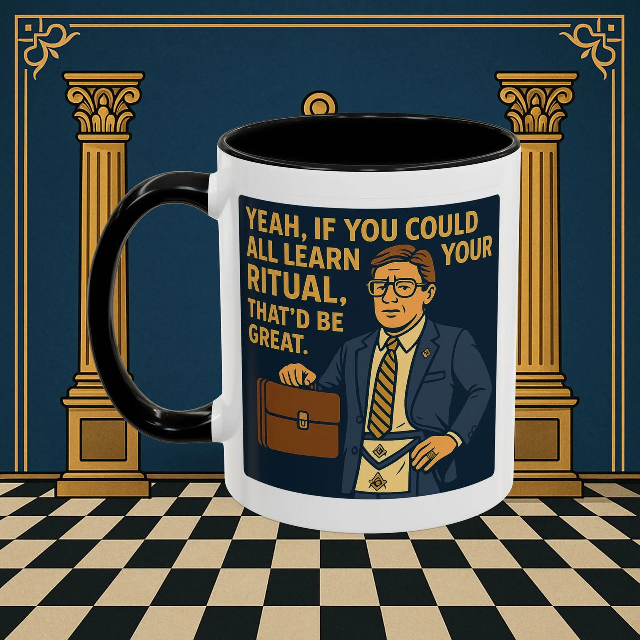 Masonic Mugs Ready to Go – Learn Your Ritual (Accent Coloured 11oz Mug) Printify