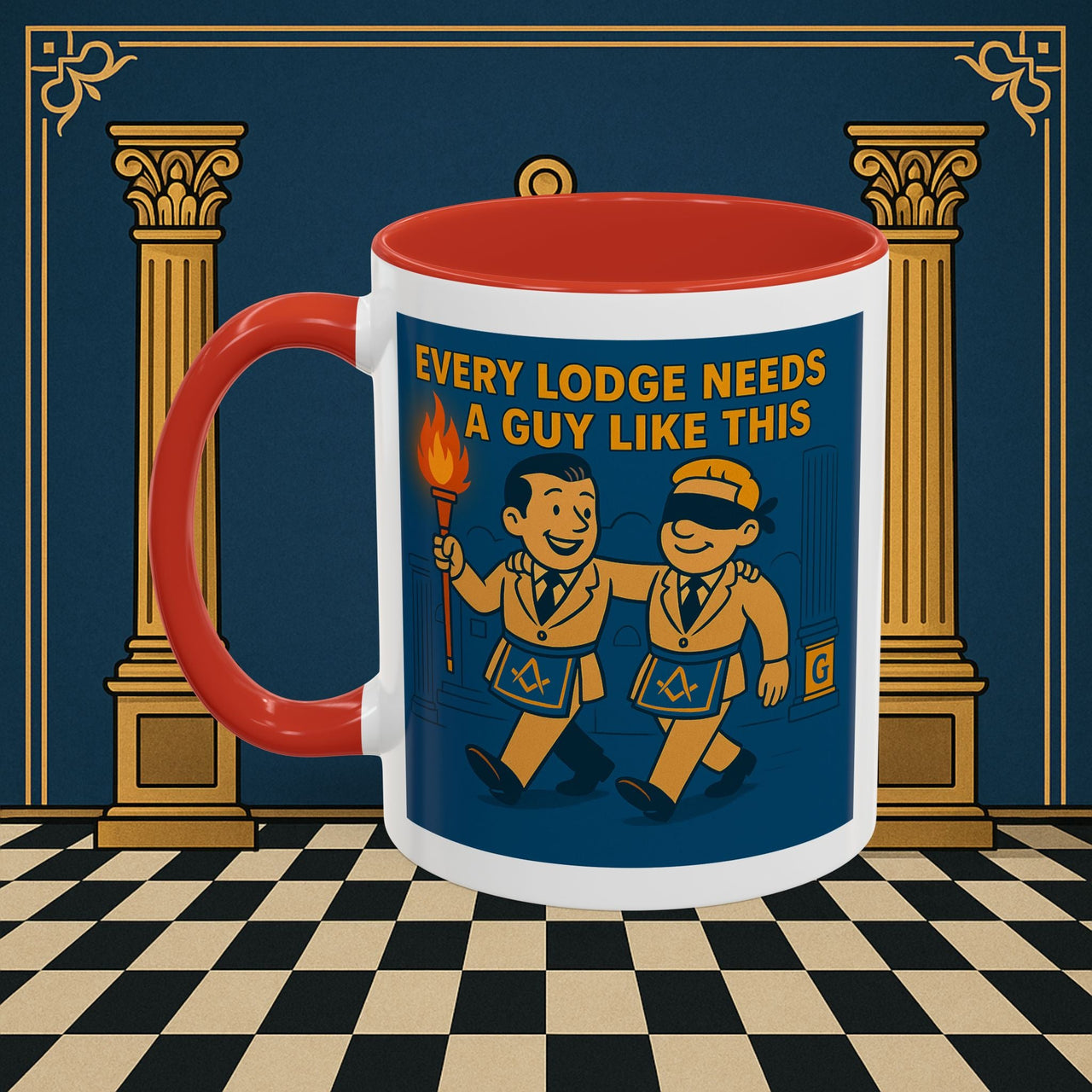 Masonic Mugs Ready to Go – Every Lodge Needs a Guy Like This (Accent Coloured 11oz Mug) Printify