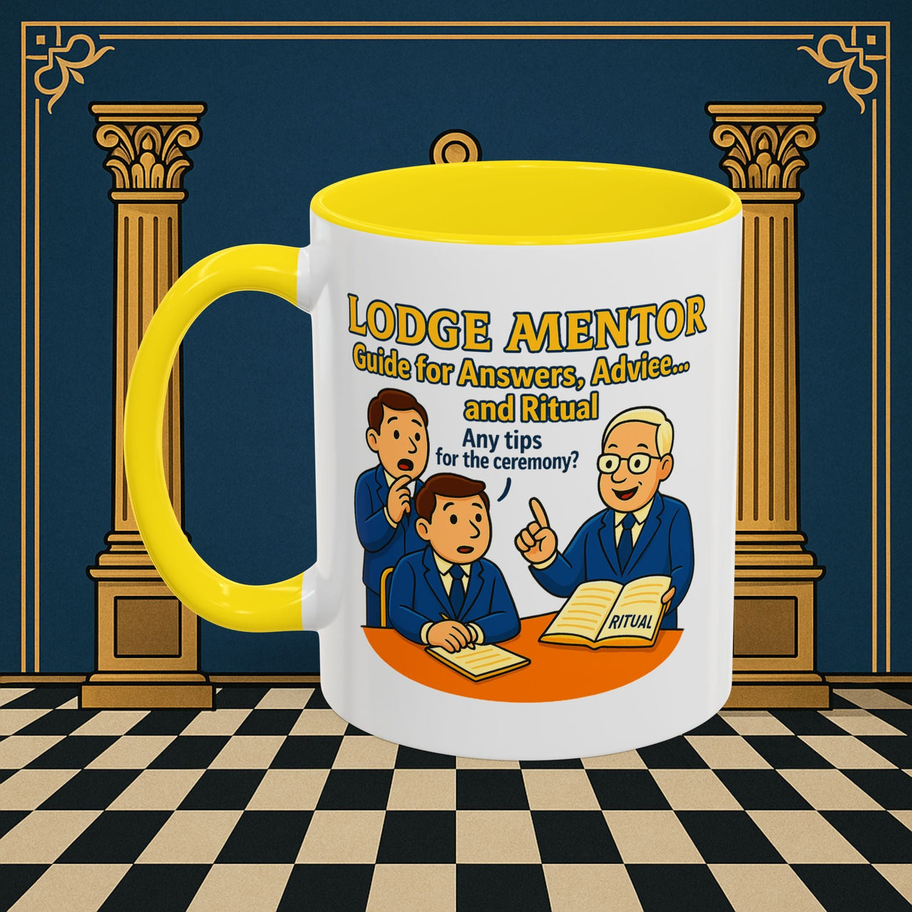 Masonic Mugs - Lodge Mentor: Fraternal Ritual Guidance, Lodge Mentor Printify