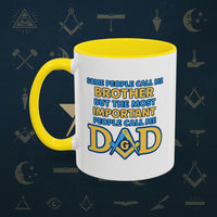Masonic Mugs Ready to Go – Brother and Dad (Accent Coloured 11oz Mug) Printify