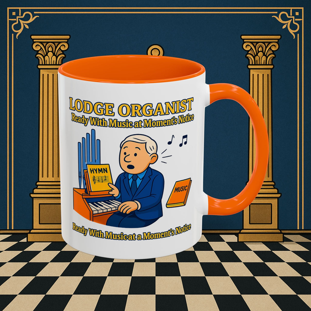 Masonic Mugs - Lodge Organist at the Ready - Organist Printify