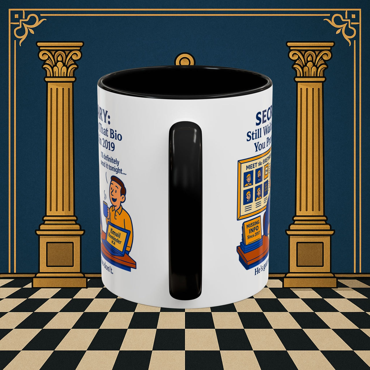 Masonic Mugs - Waiting Game - Secretary Printify