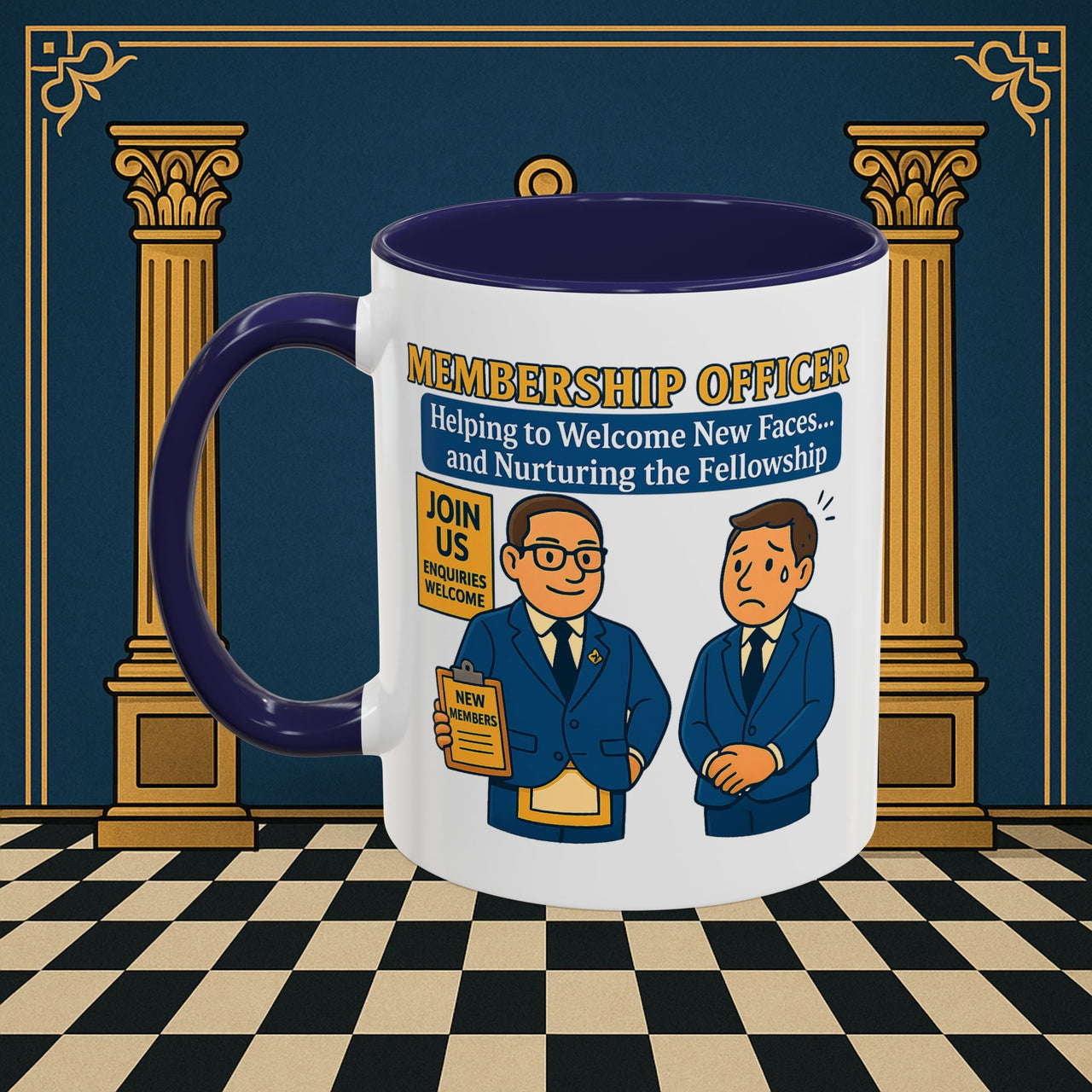 Masonic Mugs - Welcome to the Club - Membership Secretary Printify