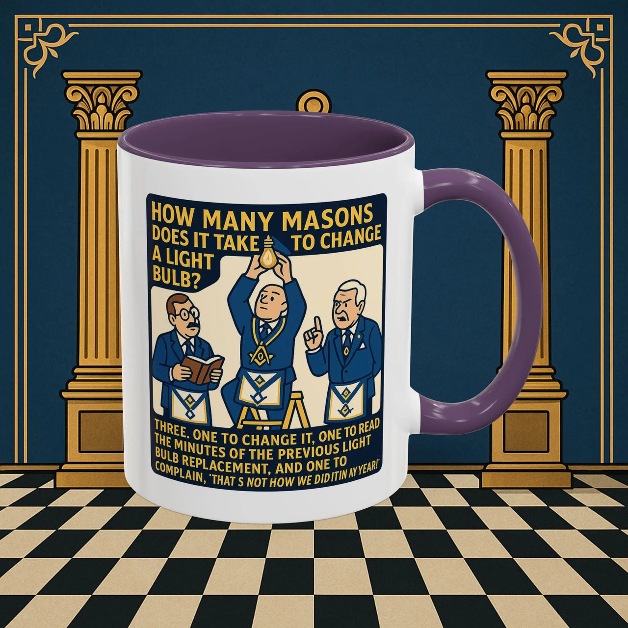 Masonic Mugs Ready to Go – How Many Masons? (Accent Coloured 11oz Mug) Printify