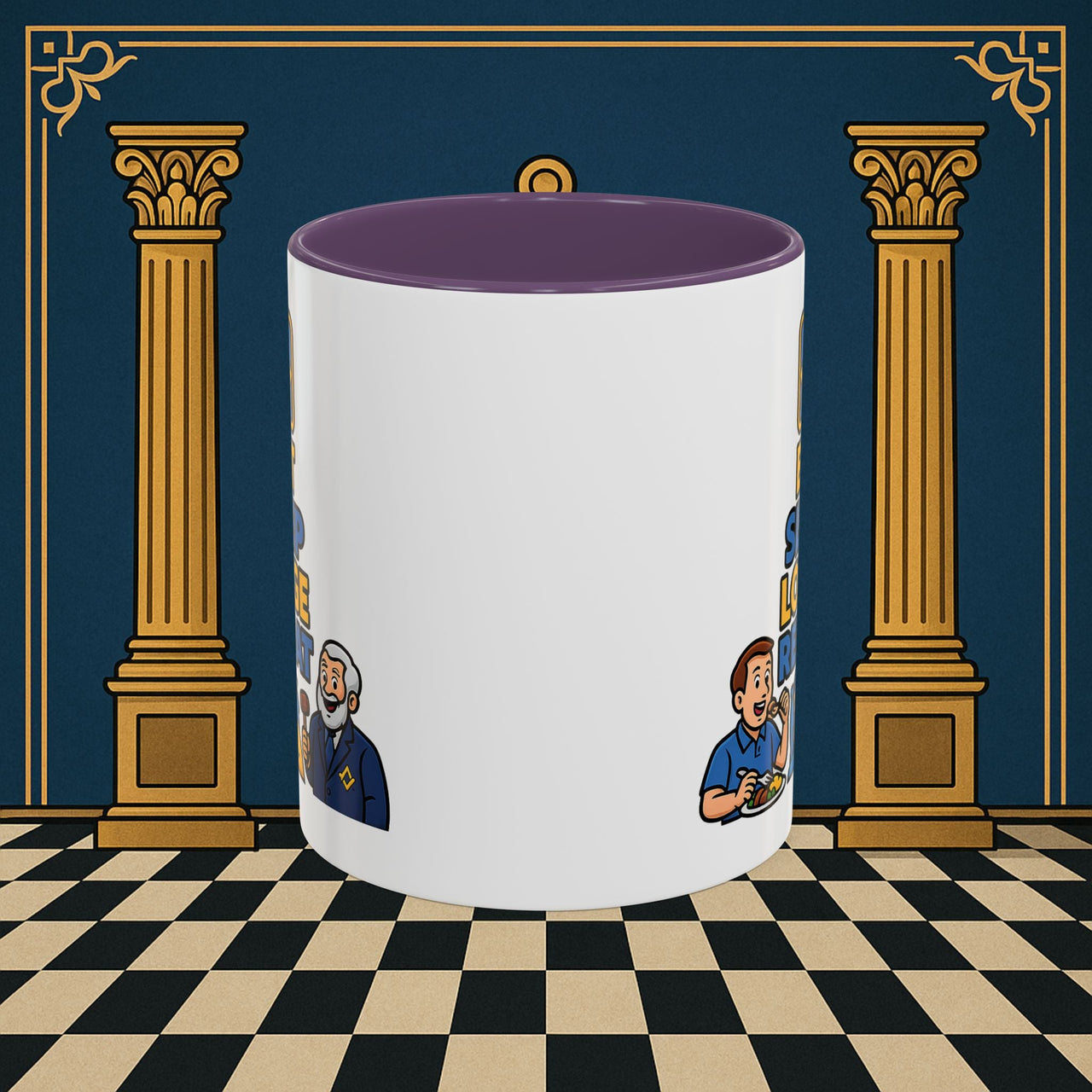 Masonic Mugs Ready to Go – Eat Sleep Lodge Repeat (Accent Coloured 11oz Mug) Printify