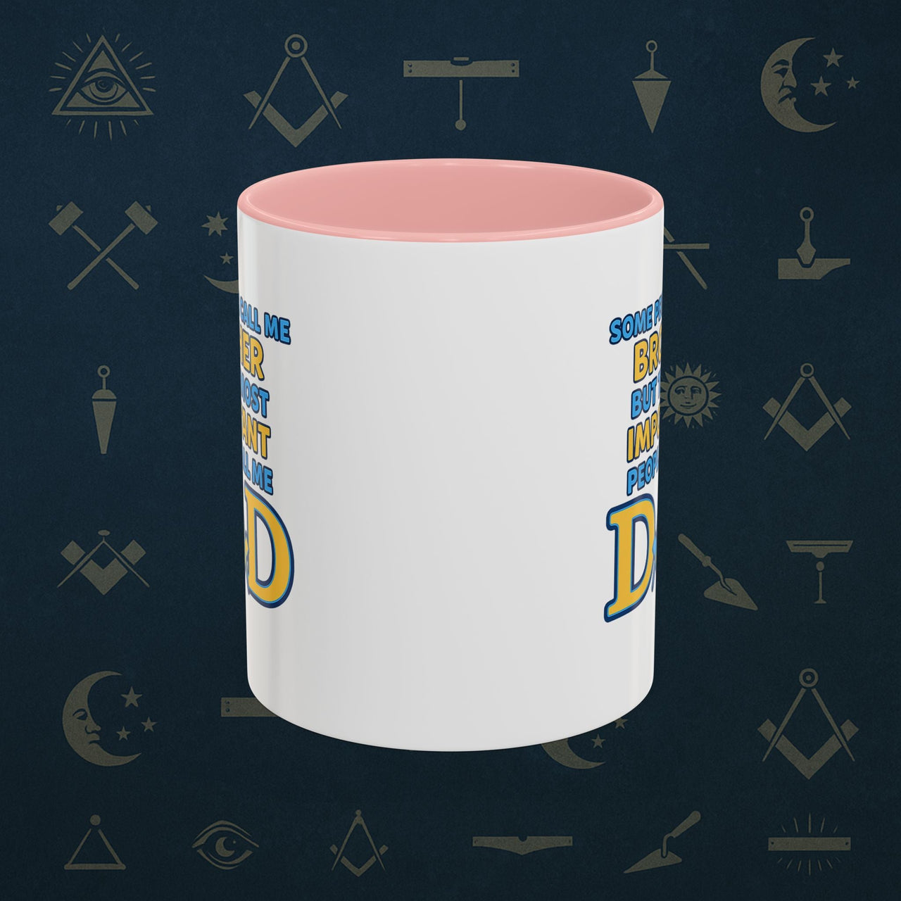 Masonic Mugs Ready to Go – Brother and Dad (Accent Coloured 11oz Mug) Printify