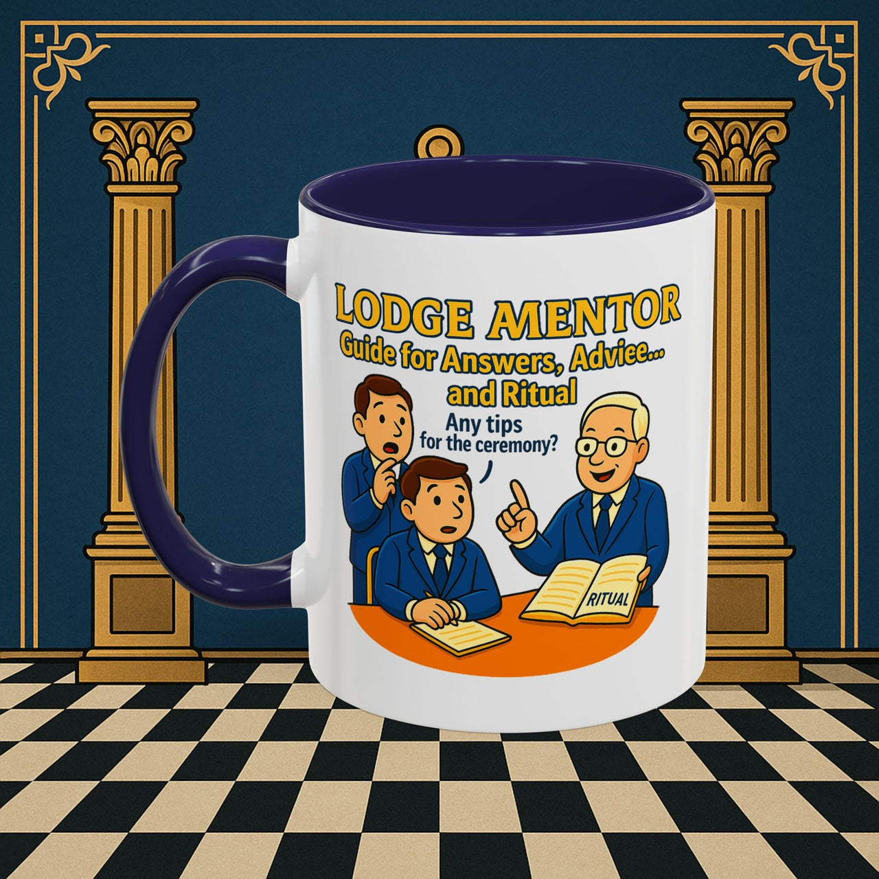 Masonic Mugs - Lodge Mentor: Fraternal Ritual Guidance, Lodge Mentor Printify