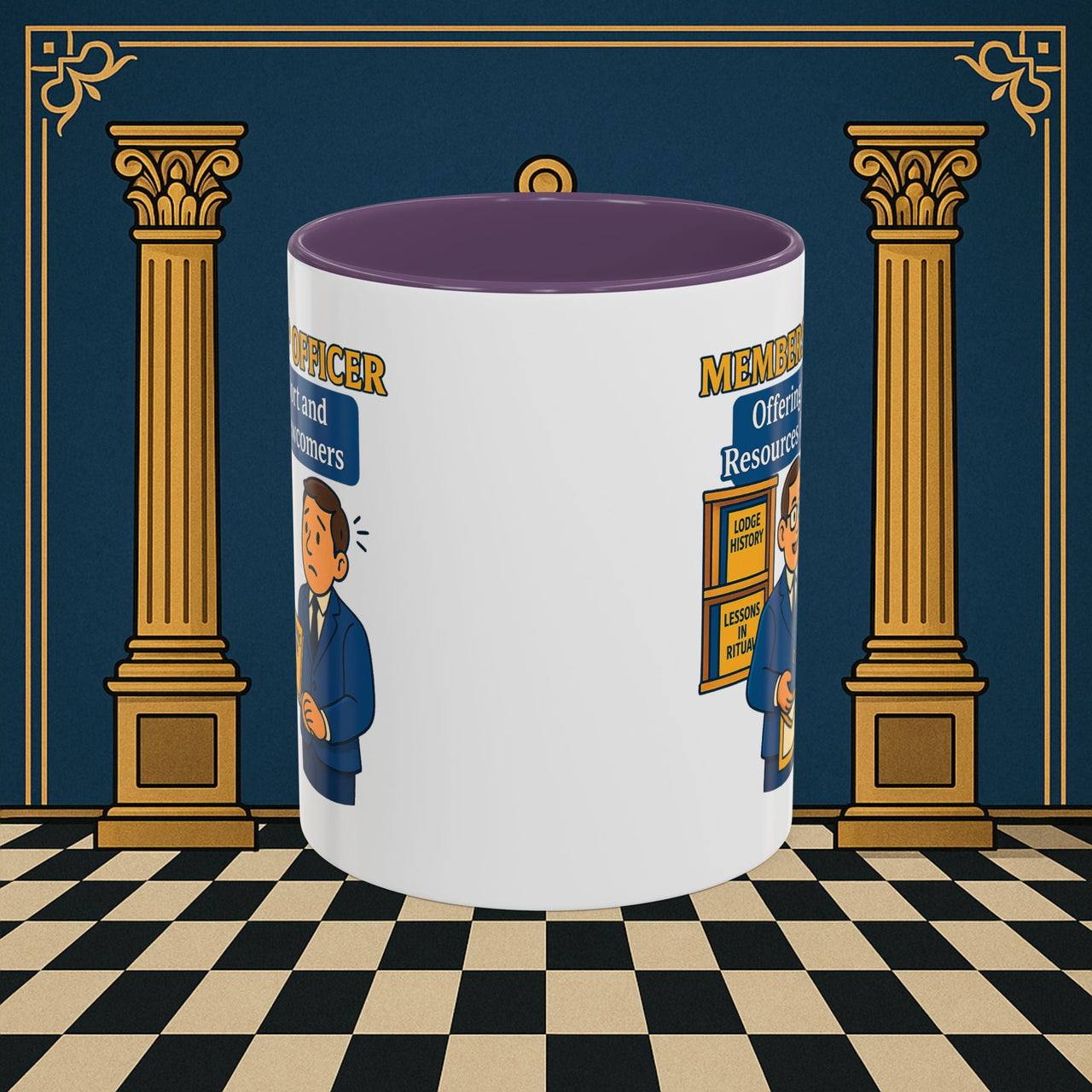 Masonic Mugs - Welcoming New Brothers - Membership Secretary Printify