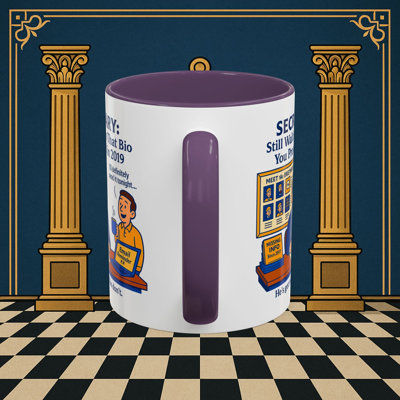 Masonic Mugs - Waiting Game - Secretary Printify