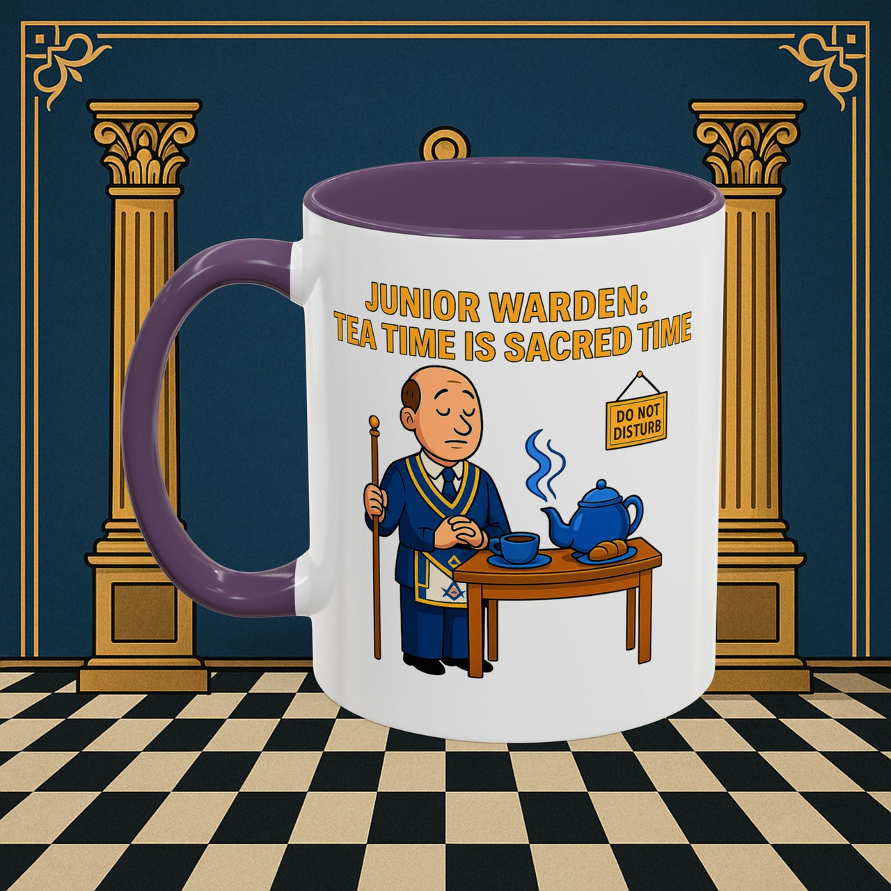 Masonic Mugs - Junior Warden: Tea Time is Sacred, Junior Warden Printify