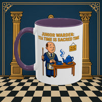 Masonic Mugs - Junior Warden: Tea Time is Sacred, Junior Warden Printify