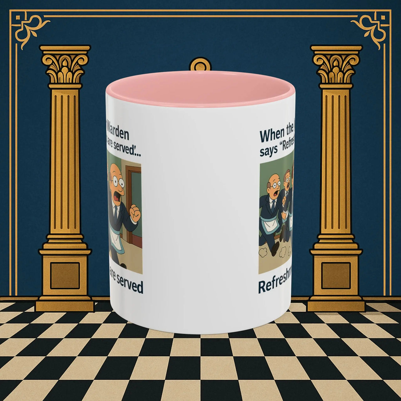 Masonic Mugs Ready to Go – Refreshments Are Served (Accent Coloured 11oz Mug) Printify