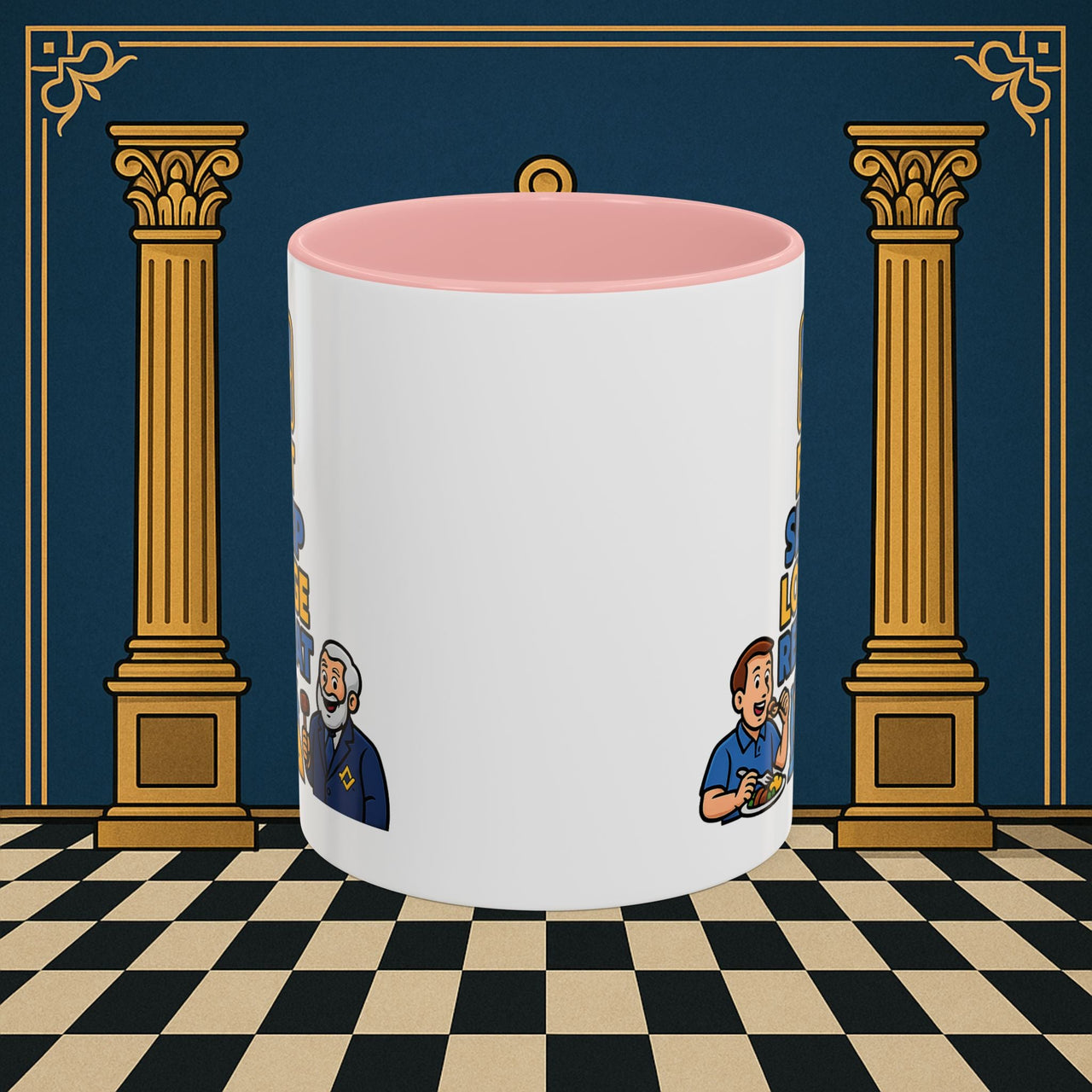 Masonic Mugs Ready to Go – Eat Sleep Lodge Repeat (Accent Coloured 11oz Mug) Printify