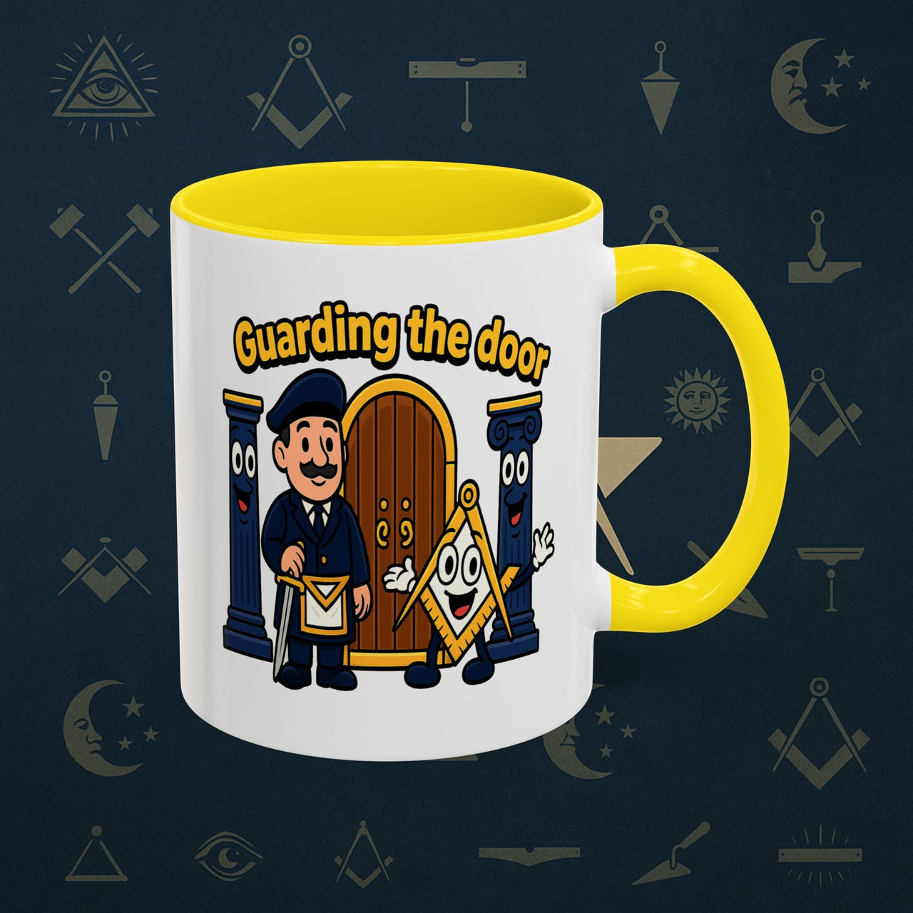 Masonic Mugs - Guarding the Door - Tyler Printify