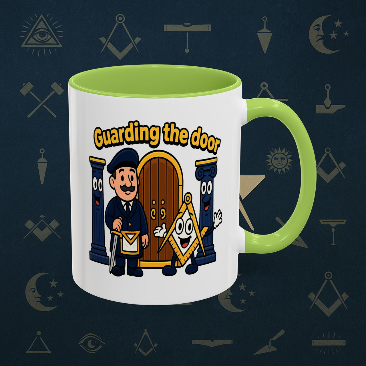Masonic Mugs - Guarding the Door - Tyler Printify
