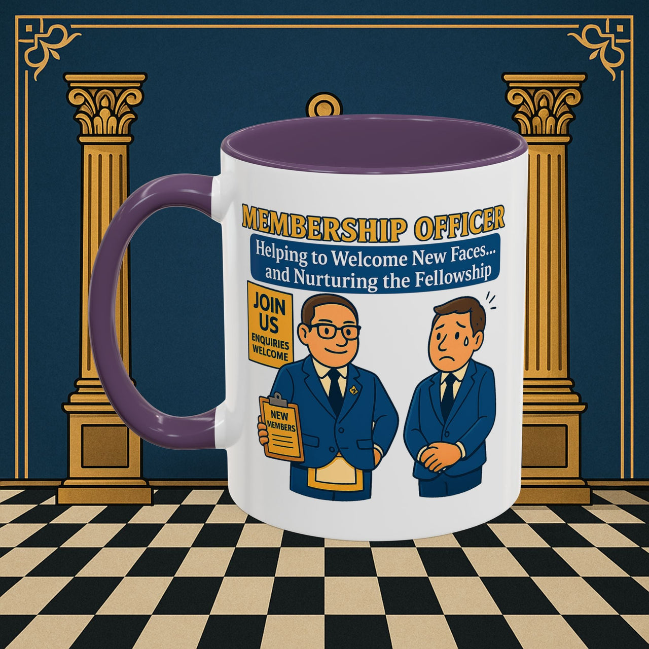 Masonic Mugs - Welcome to the Club - Membership Secretary Printify