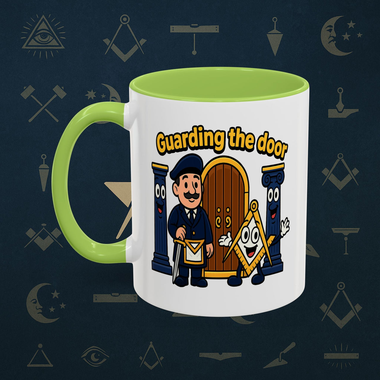 Masonic Mugs - Guarding the Door - Tyler Printify