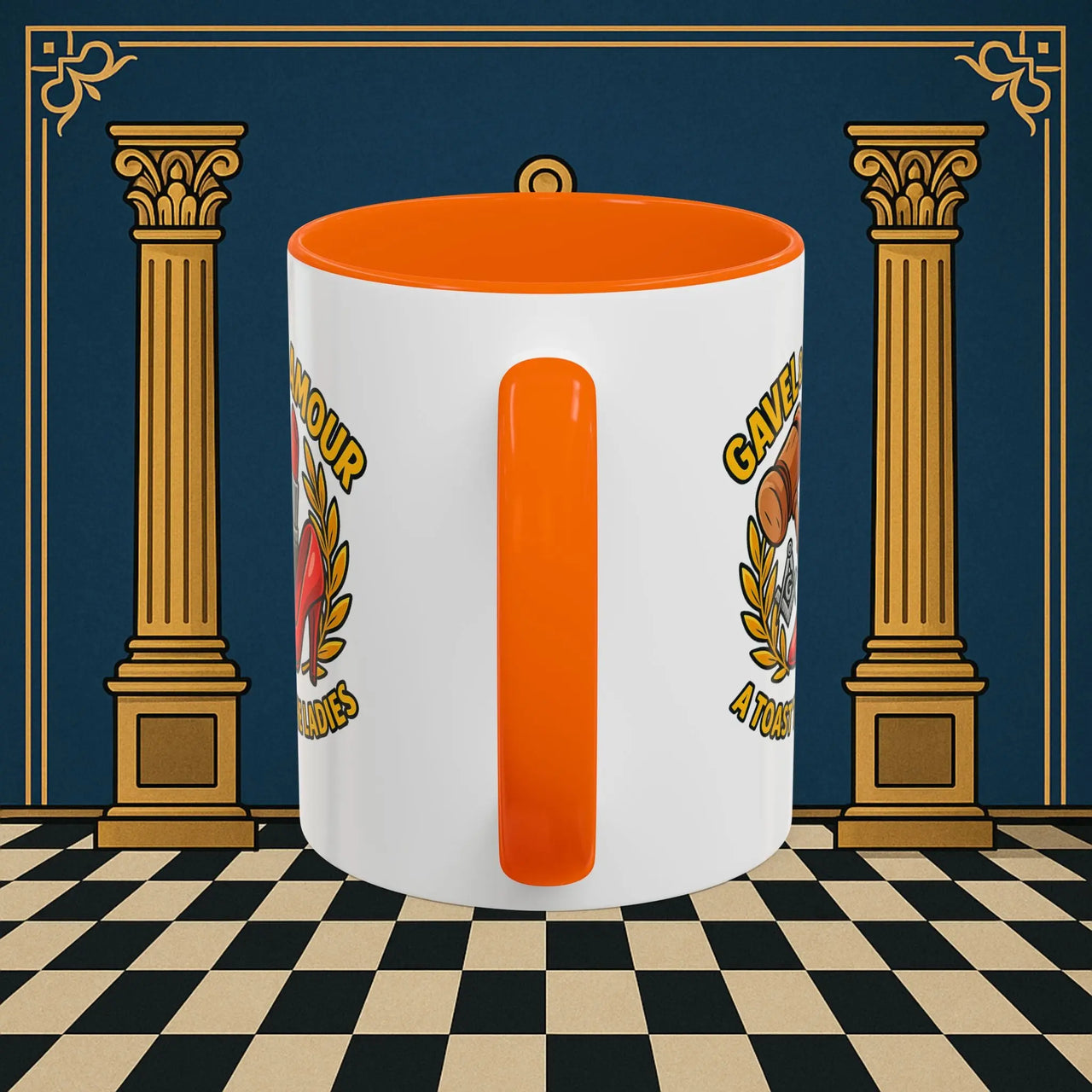 Masonic Mugs – Gavel & Glamour: A Toast to the Ladies (Accent Coloured 11oz Mug) Printify
