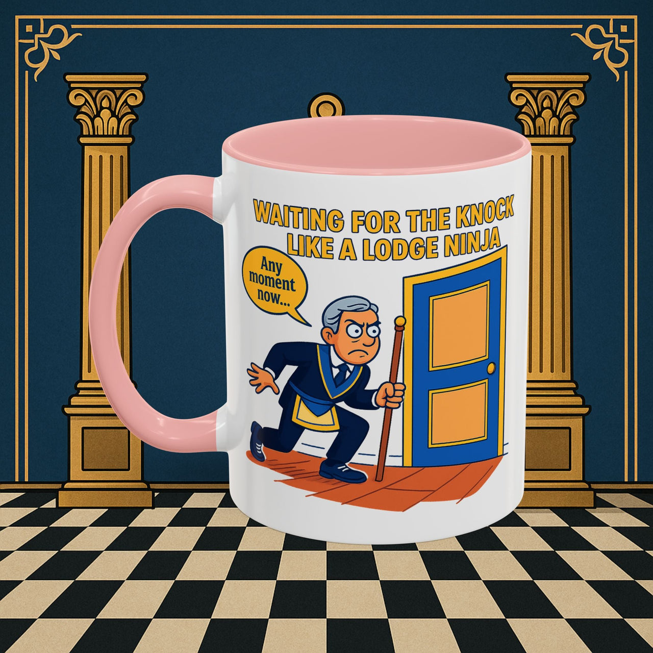 Masonic Mugs - Masonic Anticipation: Lodge Ninja in Waiting, Junior Deacon Printify
