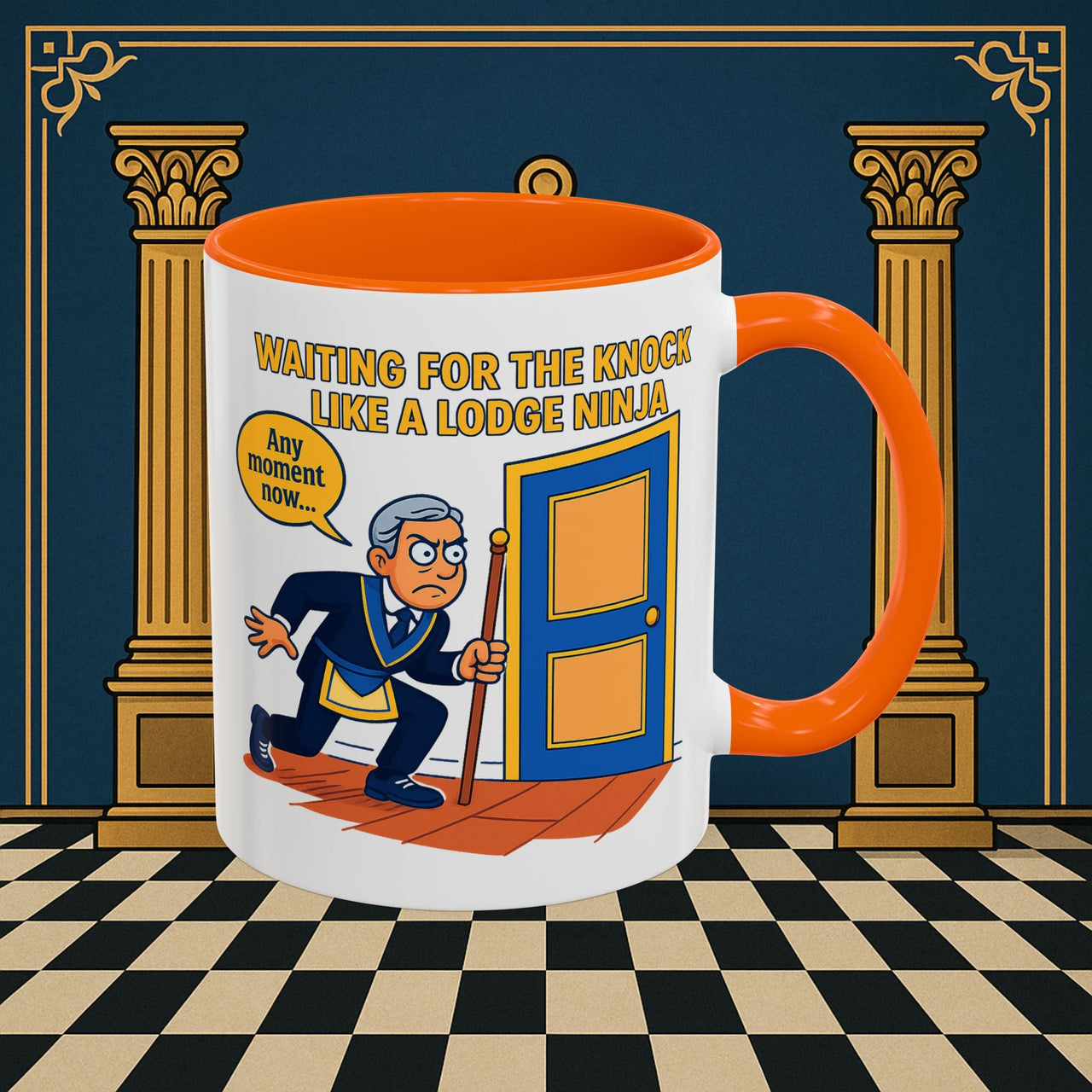 Masonic Mugs - Masonic Anticipation: Lodge Ninja in Waiting, Junior Deacon Printify