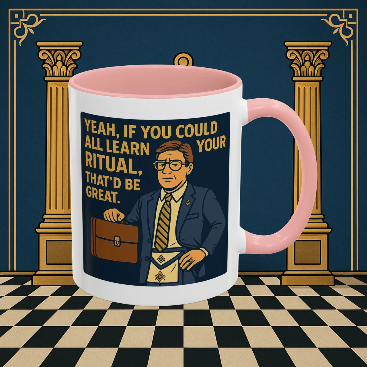Masonic Mugs Ready to Go – Learn Your Ritual (Accent Coloured 11oz Mug) Printify