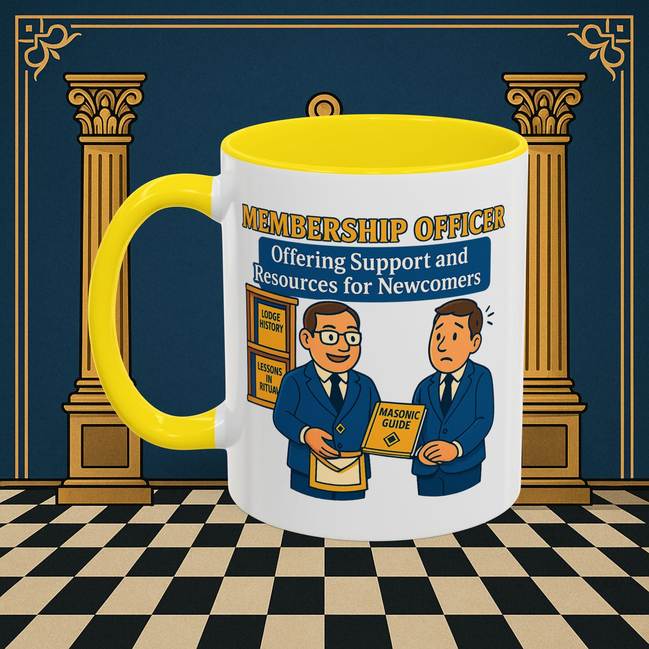 Masonic Mugs - Welcoming New Brothers - Membership Secretary Printify