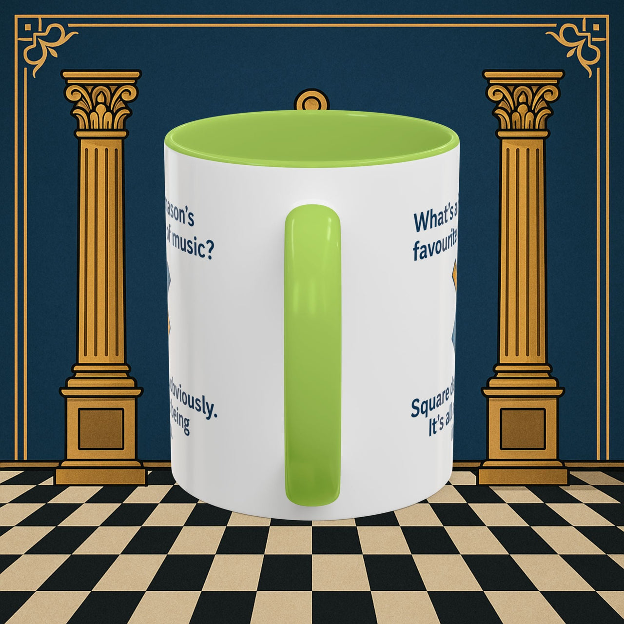 Masonic Mugs Ready to Go – Favourite Type of Music (Accent Coloured 11oz Mug) Printify