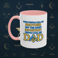 Masonic Mugs Ready to Go – Brother and Dad (Accent Coloured 11oz Mug) Printify
