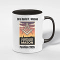 Personalised 11oz Accent Colour Craft Lodge States and Provinces Freemason Mug – Rank, Lodge Masonic Gift Store