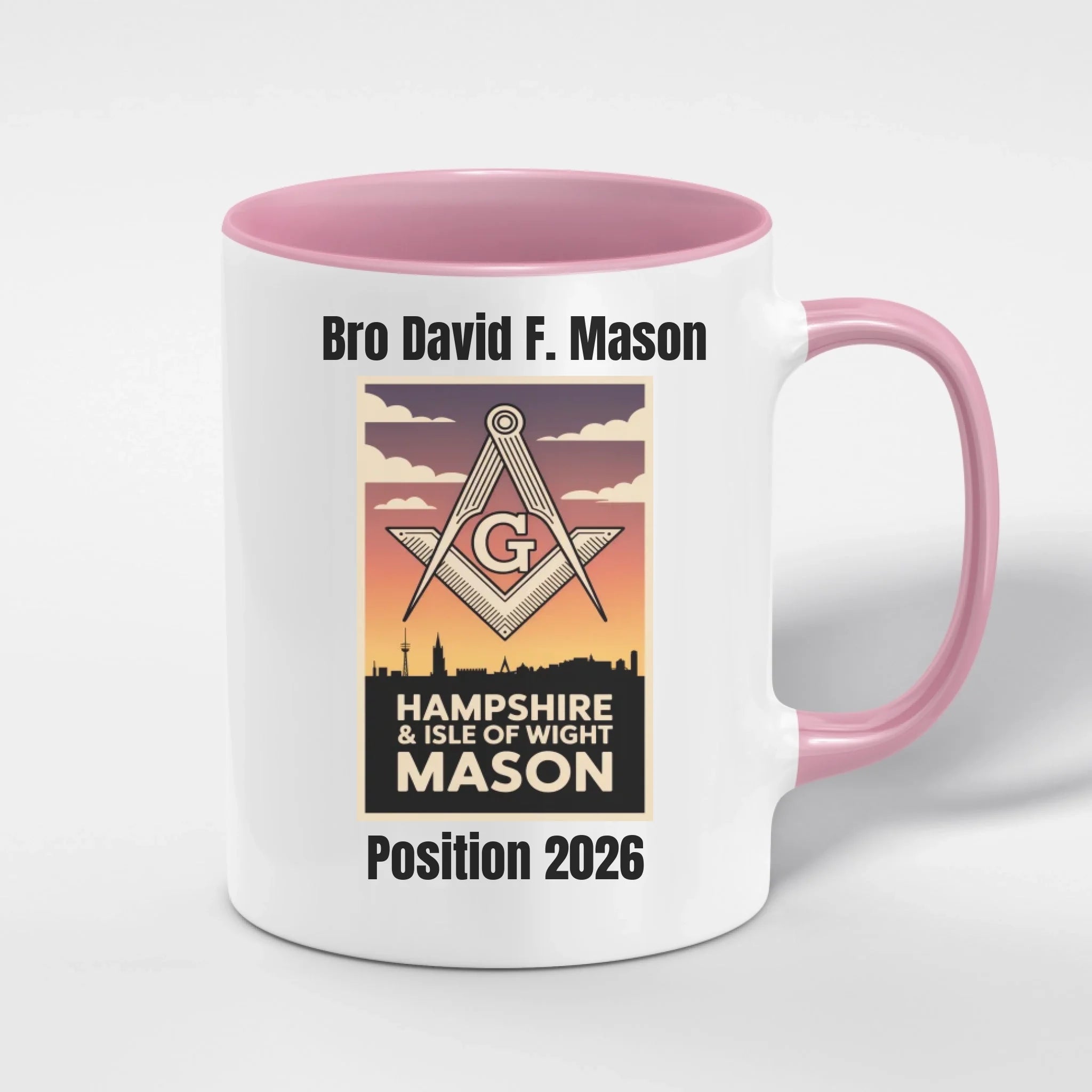 Personalised 11oz Accent Colour Craft Lodge States and Provinces Freemason Mug – Rank, Lodge Masonic Gift Store