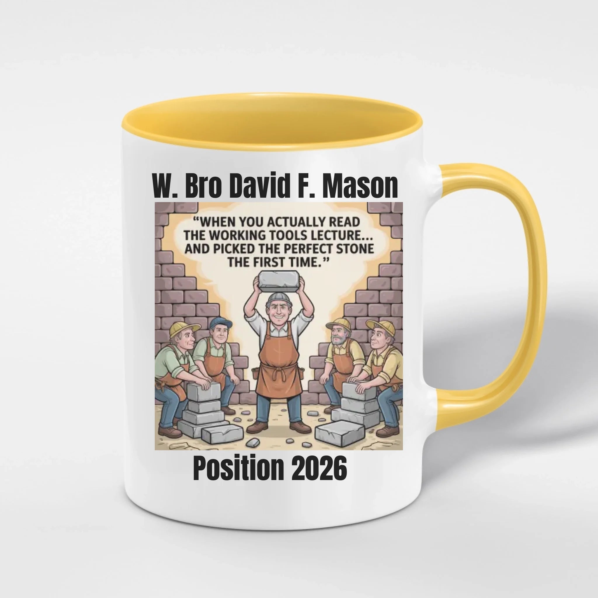 Personalised 11oz Accent Colour Mark Masonry Freemason Mug – Rank, Lodge Masonic Gift Store