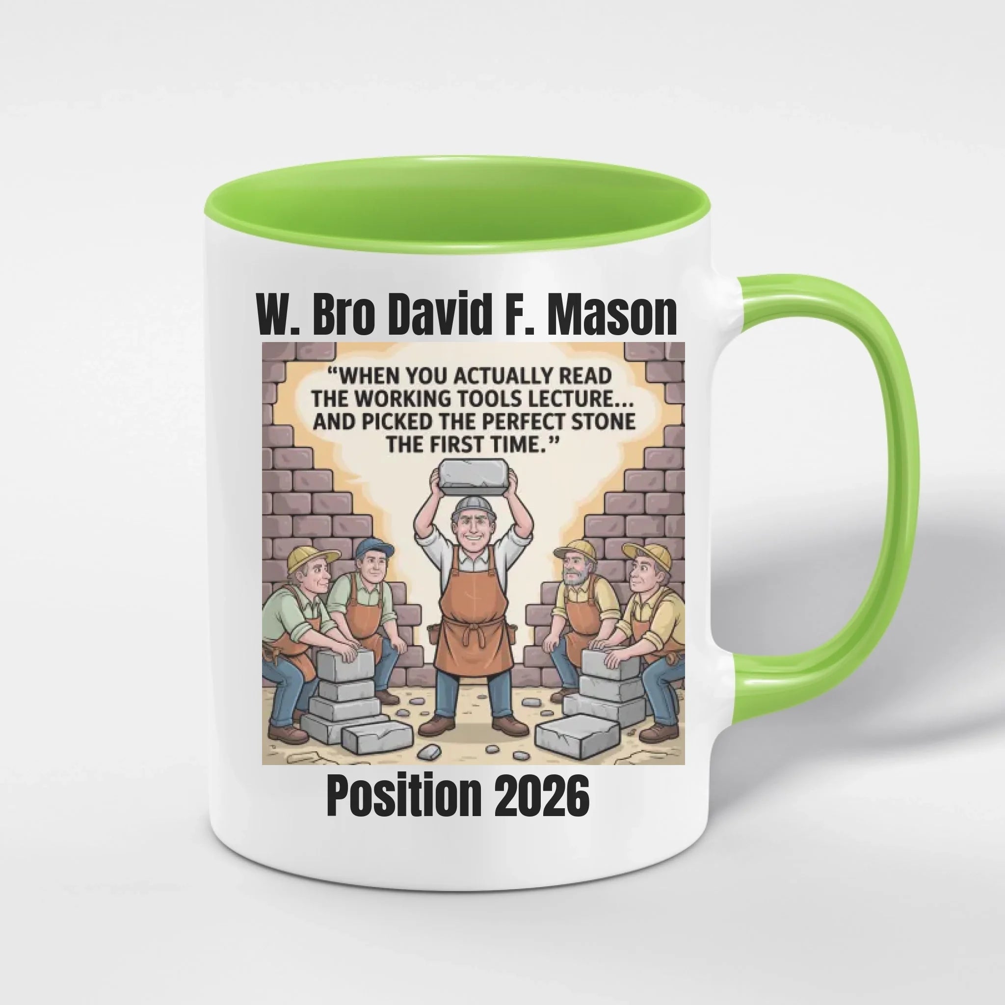 Personalised 11oz Accent Colour Mark Masonry Freemason Mug – Rank, Lodge Masonic Gift Store