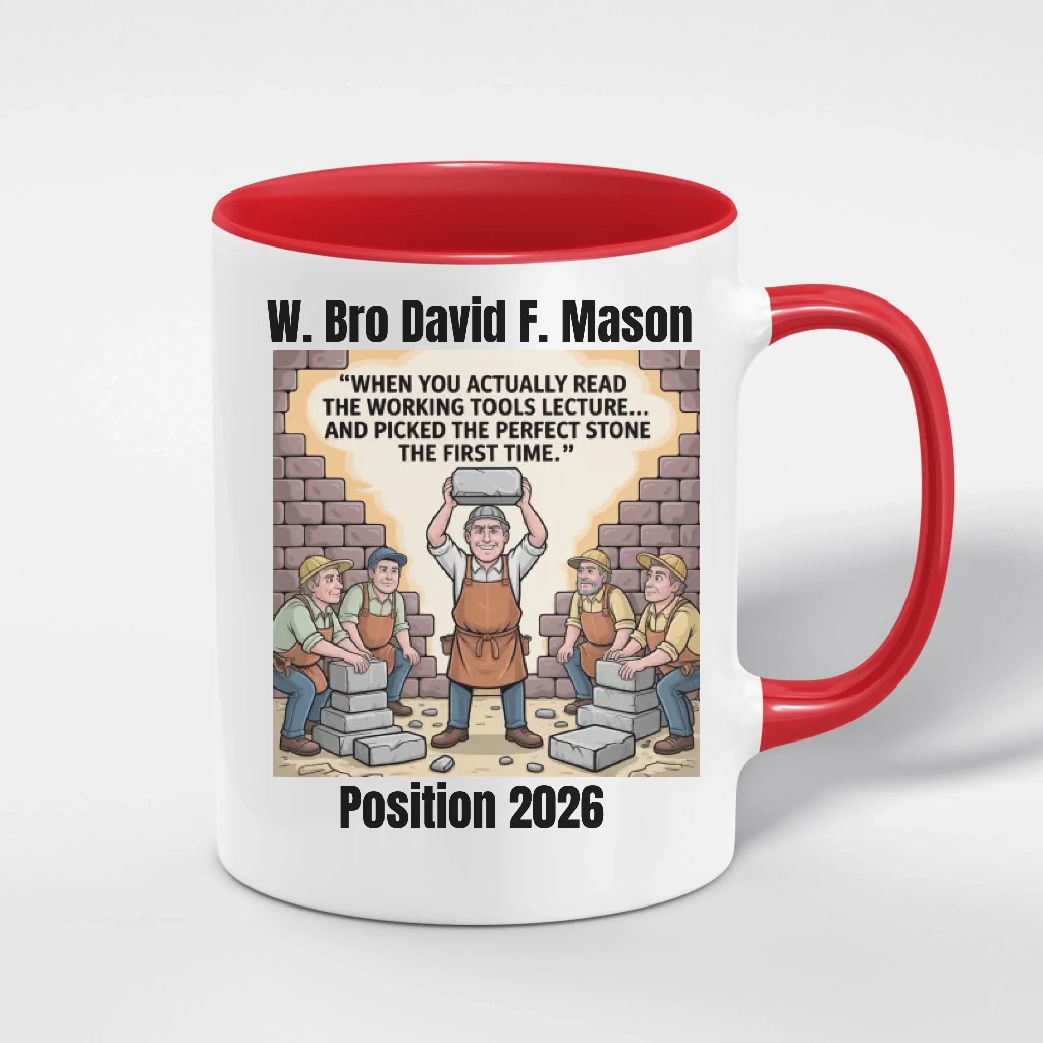 Personalised 11oz Accent Colour Mark Masonry Freemason Mug – Rank, Lodge Masonic Gift Store