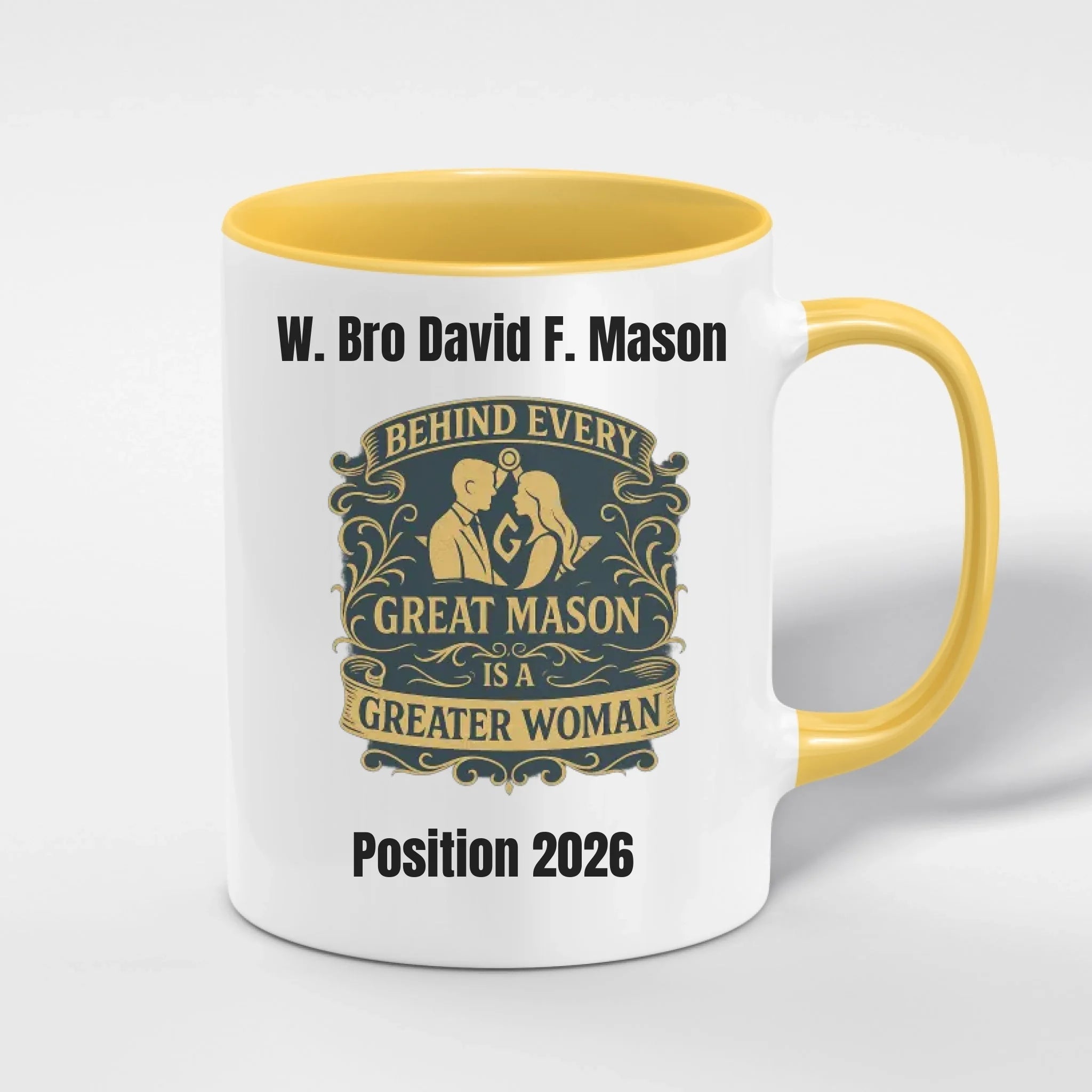 Personalised 11oz Accent Colour Craft Ladies Night Freemason Mug – Rank, Lodge Masonic Gift Store