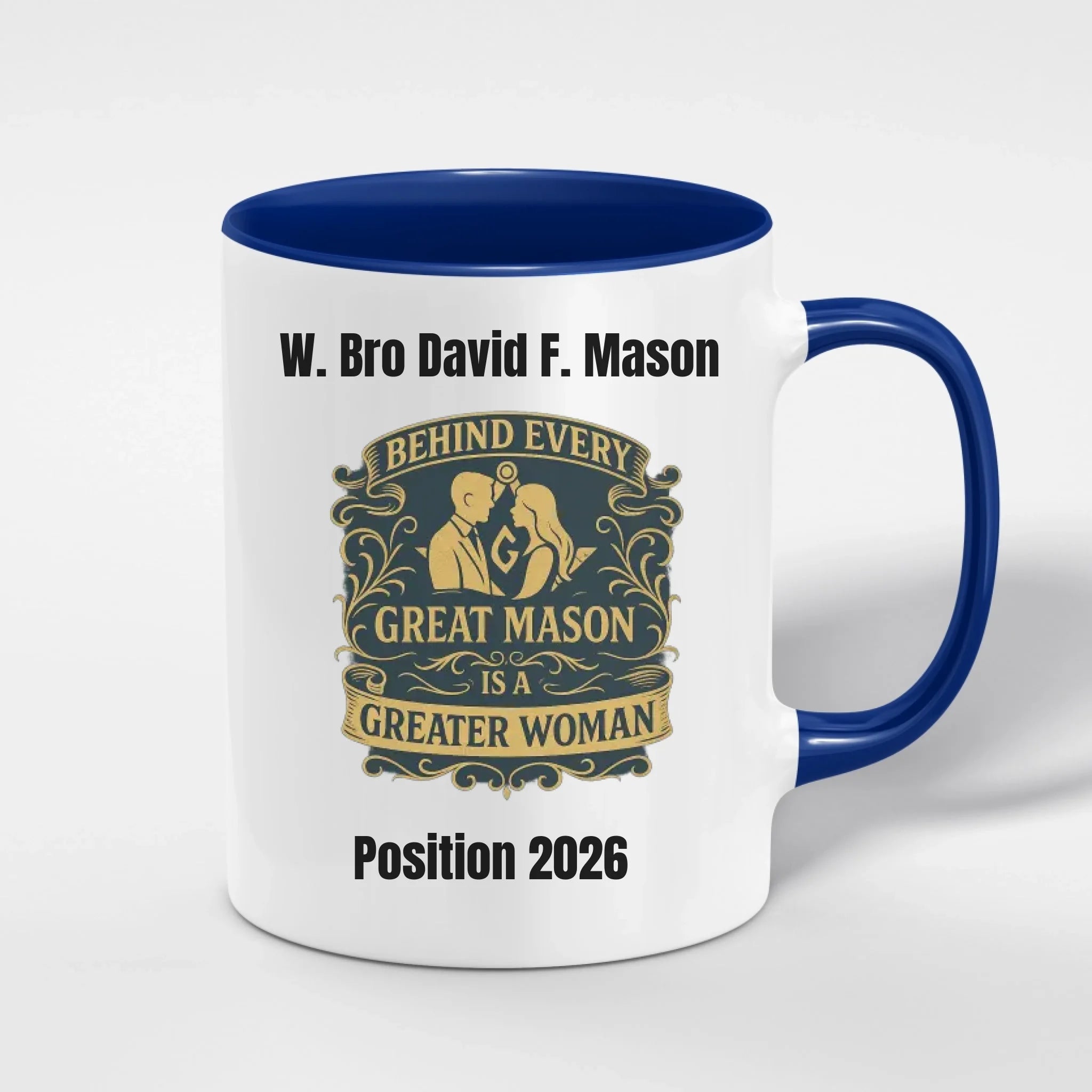 Personalised 11oz Accent Colour Craft Ladies Night Freemason Mug – Rank, Lodge Masonic Gift Store