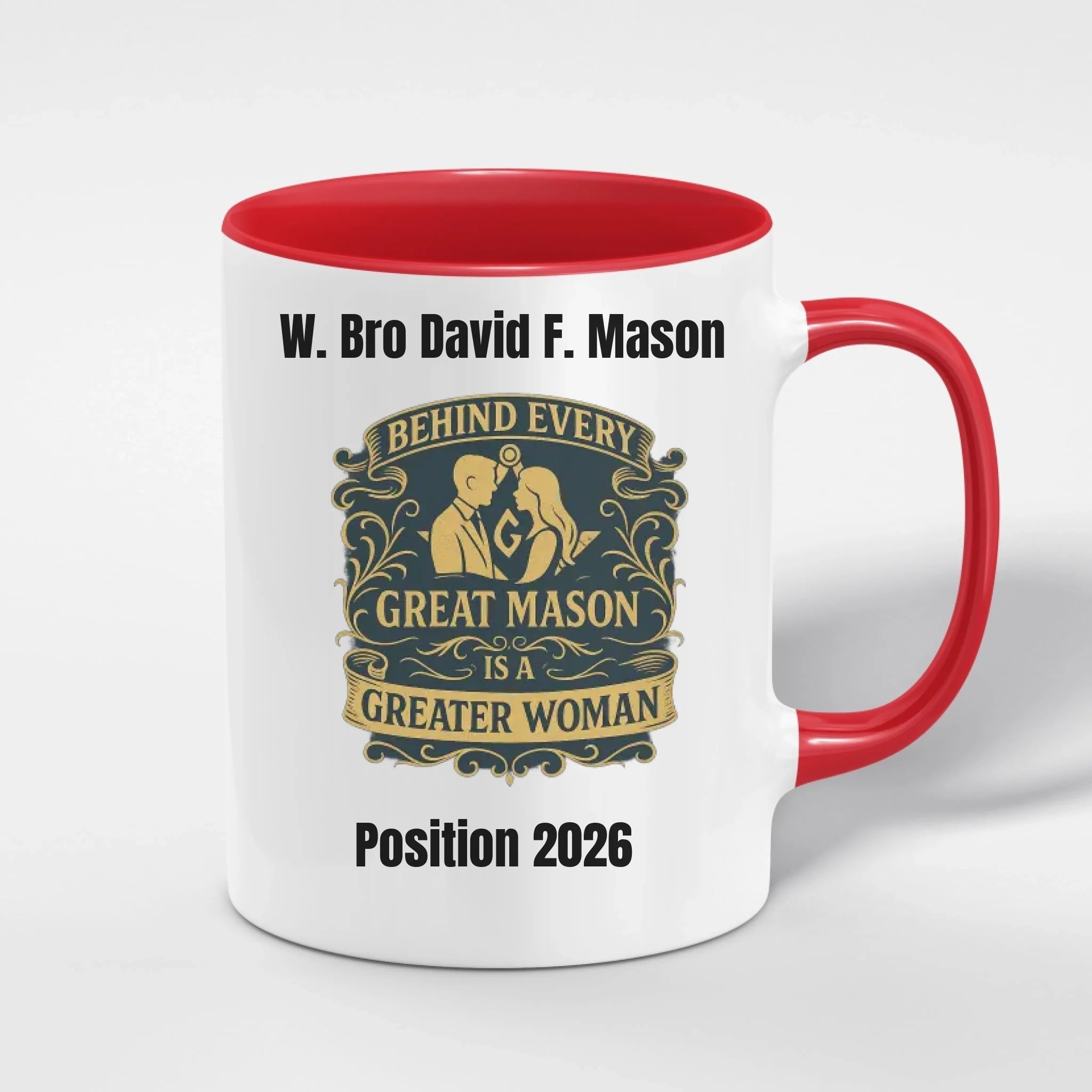 Personalised 11oz Accent Colour Craft Ladies Night Freemason Mug – Rank, Lodge Masonic Gift Store