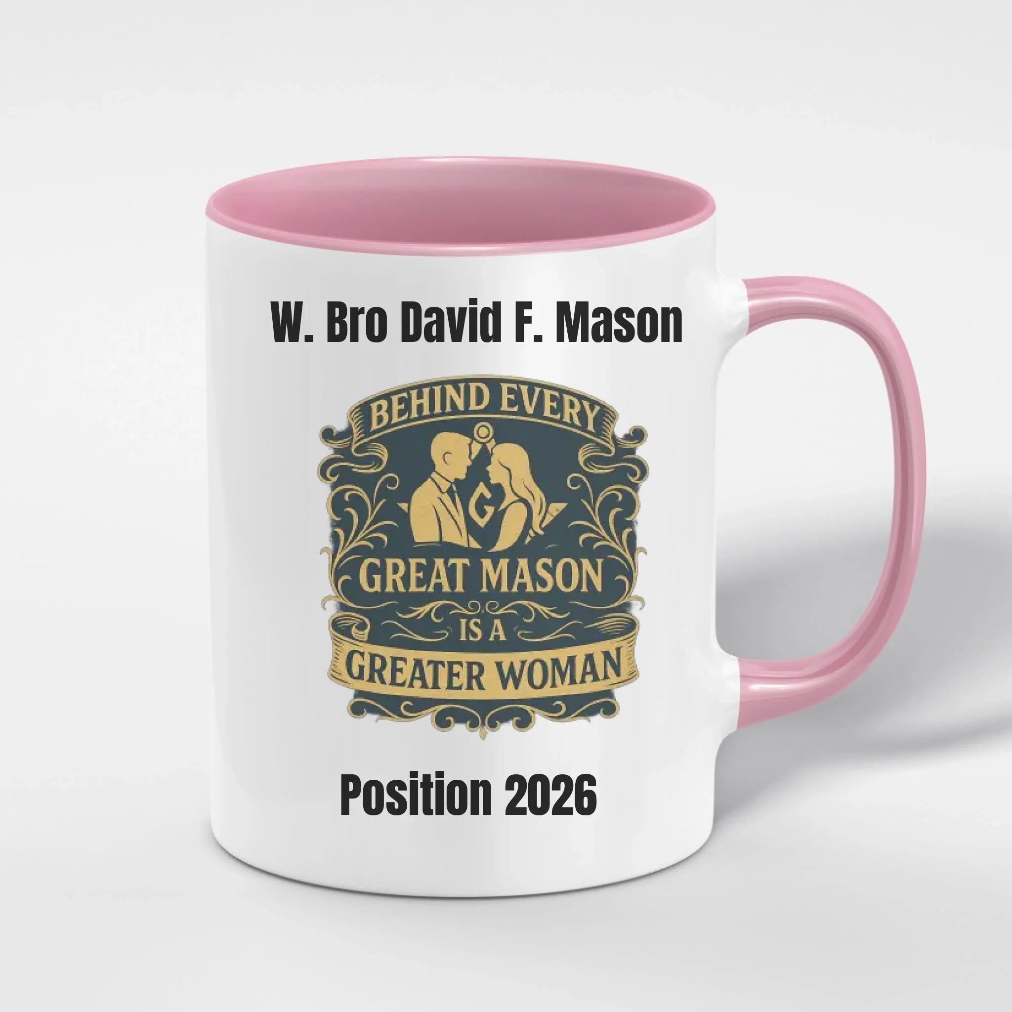 Personalised 11oz Accent Colour Craft Ladies Night Freemason Mug – Rank, Lodge Masonic Gift Store