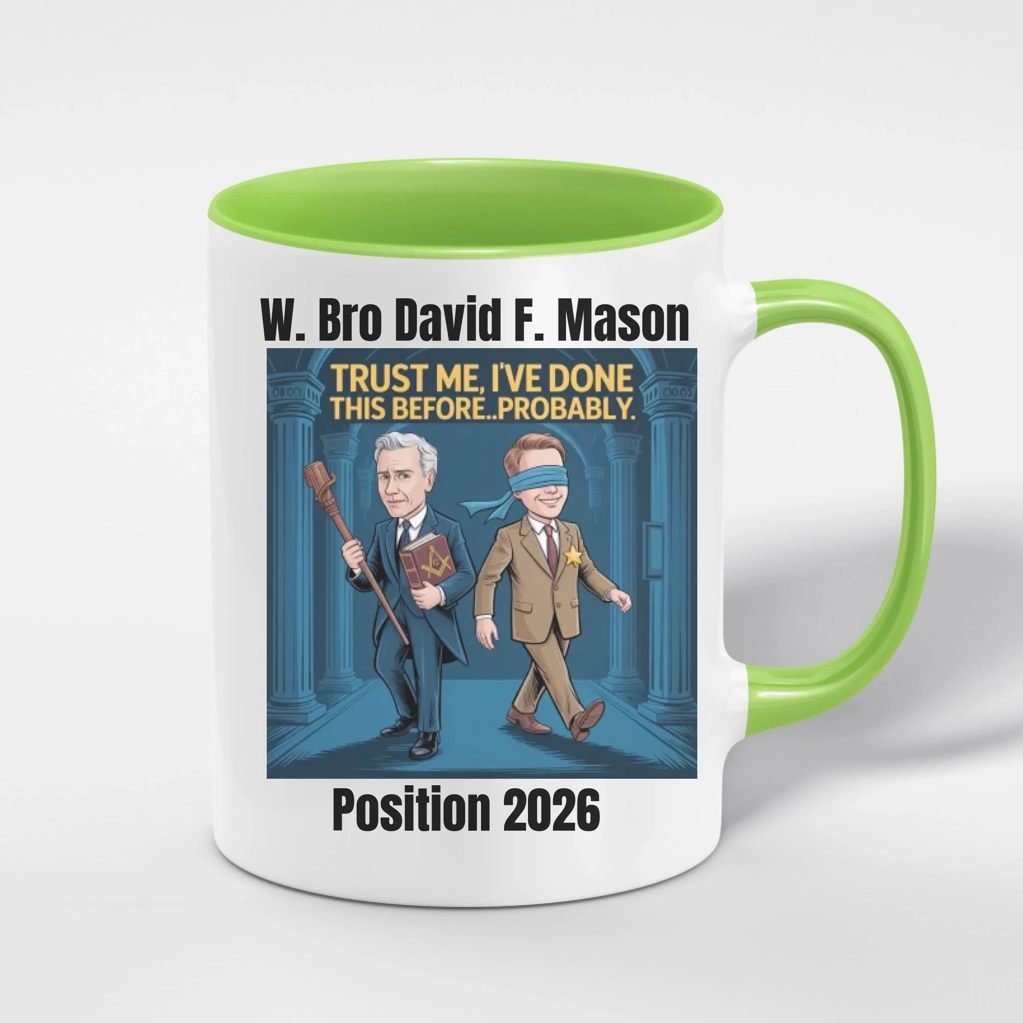 Personalised 11oz Accent Colour Craft Lodge Officer Freemason Mug – Rank, Lodge Masonic Gift Store