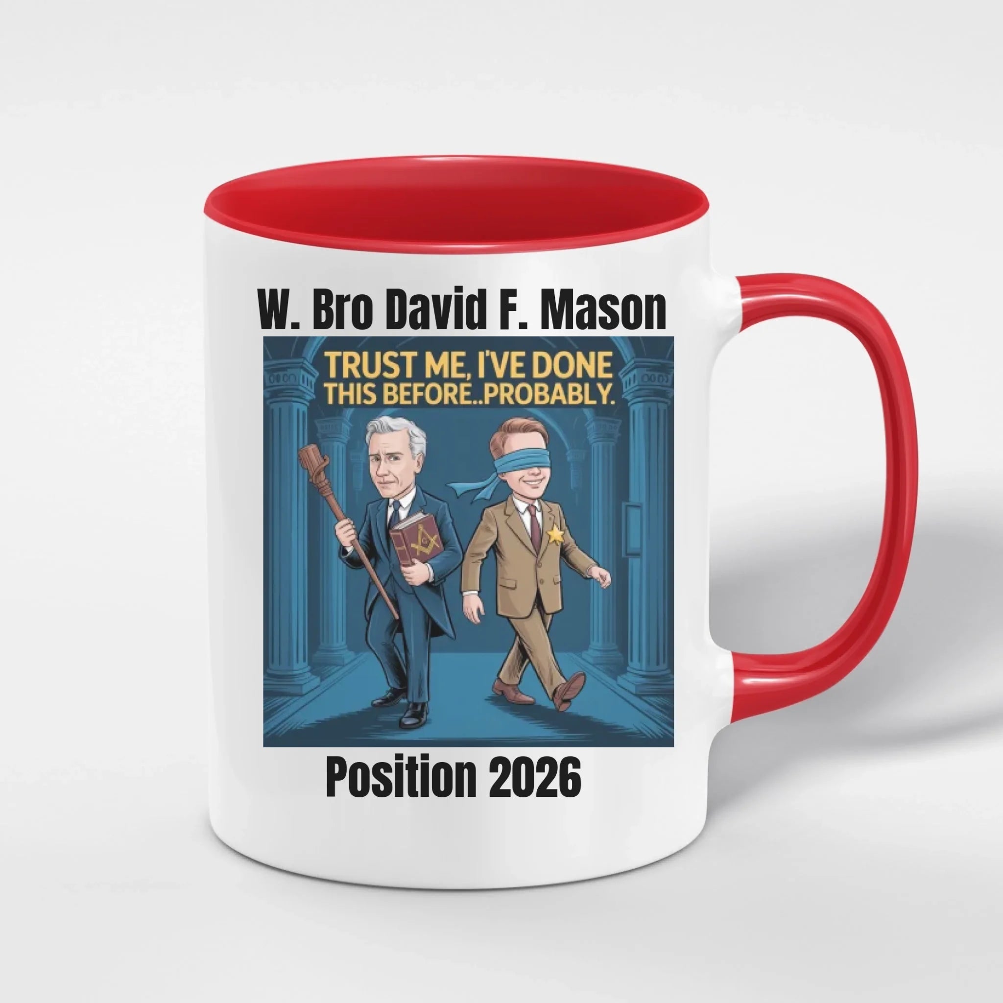 Personalised 11oz Accent Colour Craft Lodge Officer Freemason Mug – Rank, Lodge Masonic Gift Store