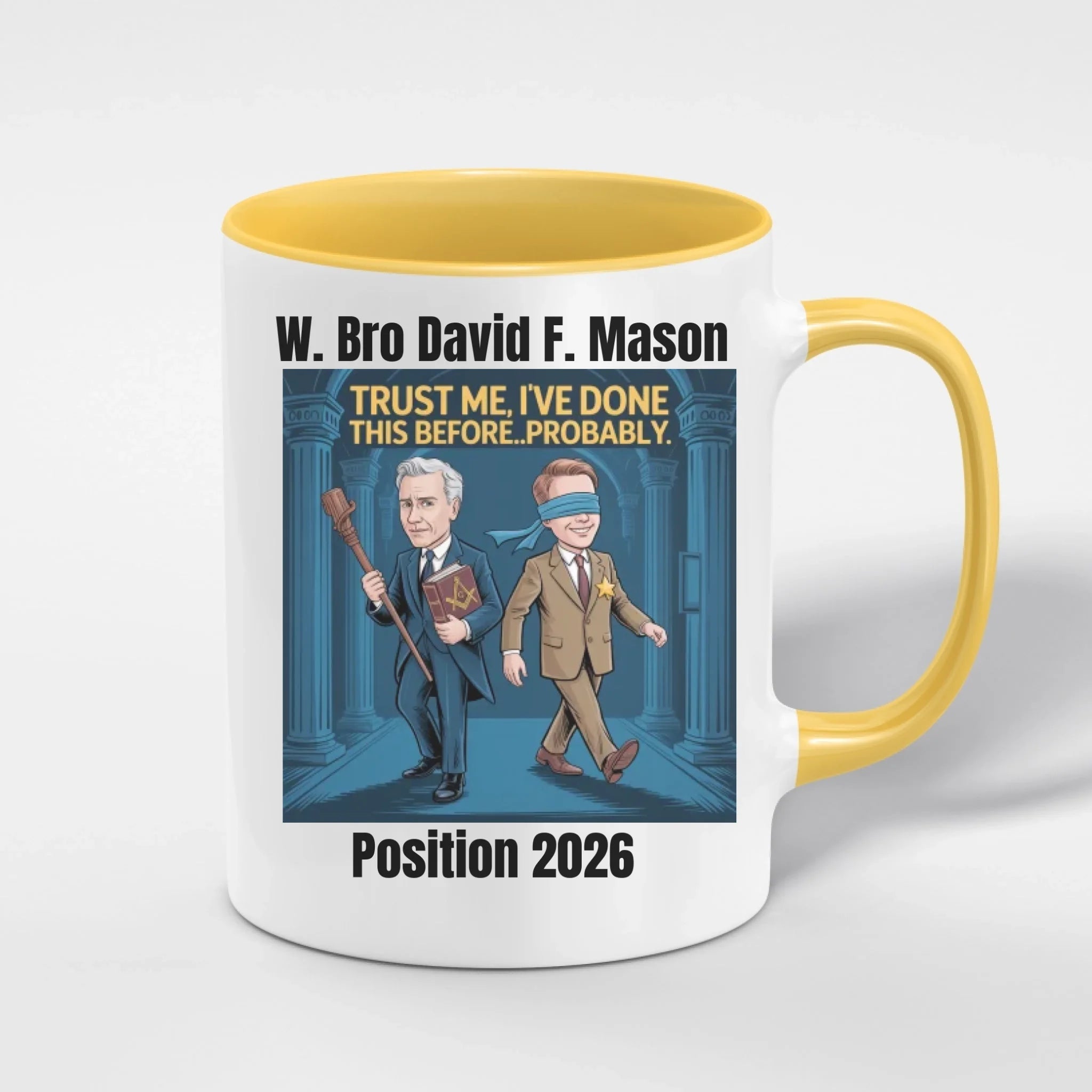 Personalised 11oz Accent Colour Craft Lodge Officer Freemason Mug – Rank, Lodge Masonic Gift Store