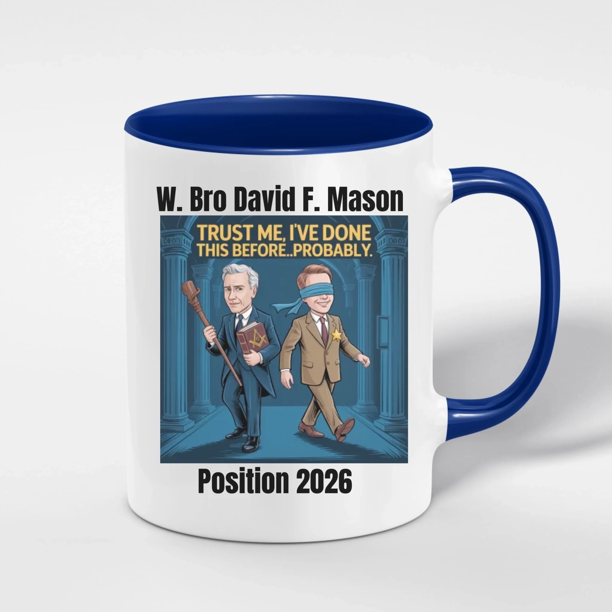 Personalised 11oz Accent Colour Craft Lodge Officer Freemason Mug – Rank, Lodge Masonic Gift Store