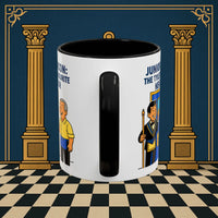 Masonic Mugs - Junior Deacon: Tea Break Truce, Masonic Brotherhood Cartoon, Junior Deacon Printify