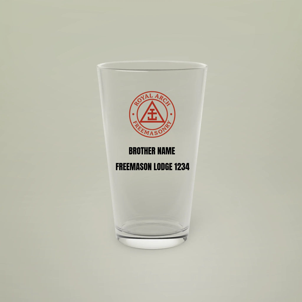 Freemason Personalised Royal Arch Masonry Pint Glass 16oz Masonic Gift Store