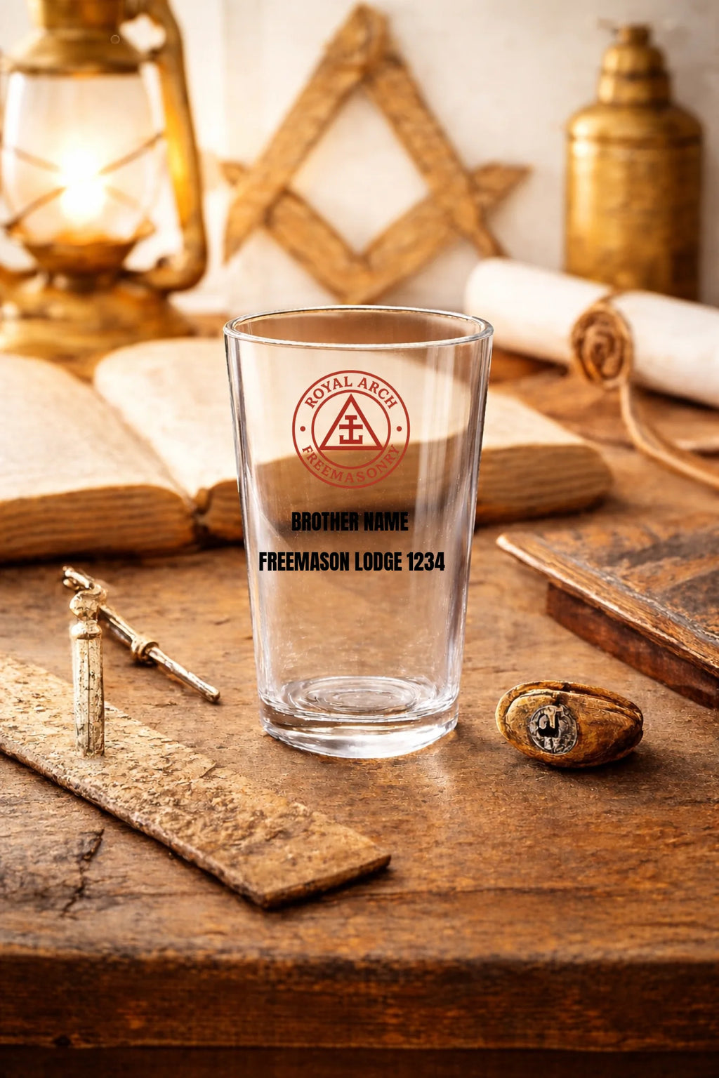 pint glass 16oz mockup light