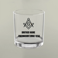 Freemason Personalised Craft Lodge 10oz Rocks Glass Masonic Gift Store