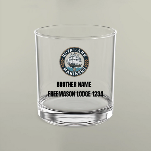 Freemason Personalised Royal Ark Mariners 10oz Rocks Glass Masonic Gift Store