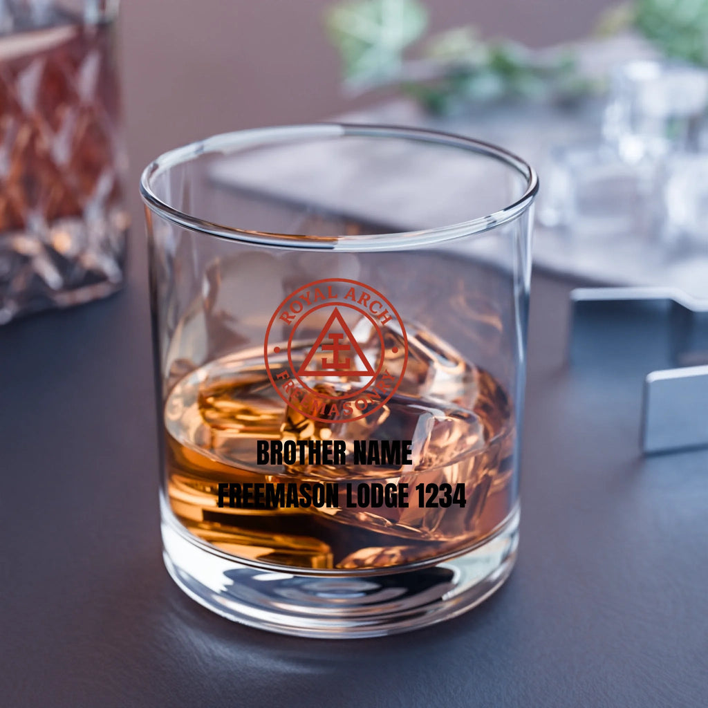 Freemason Personalised Royal Arch 10oz Rocks Glass Masonic Gift Store